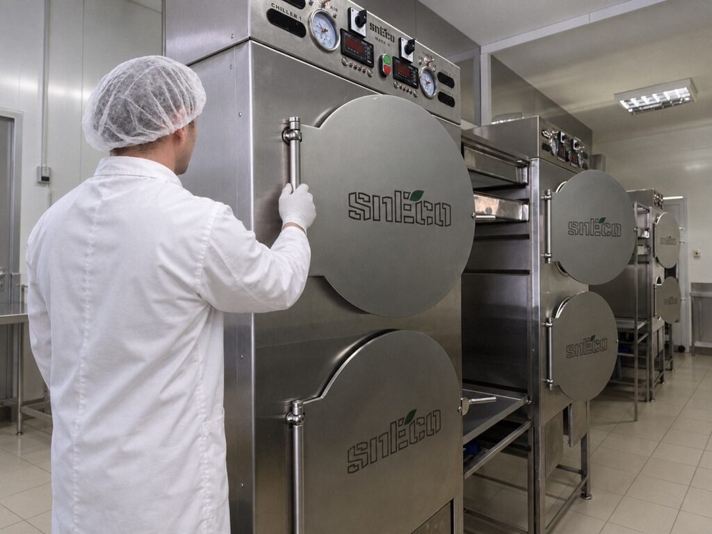 Operator at the snEco drying chambers