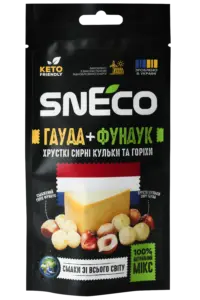 Сир сушений мікс snEco "Гауда+Фундук", 20г
