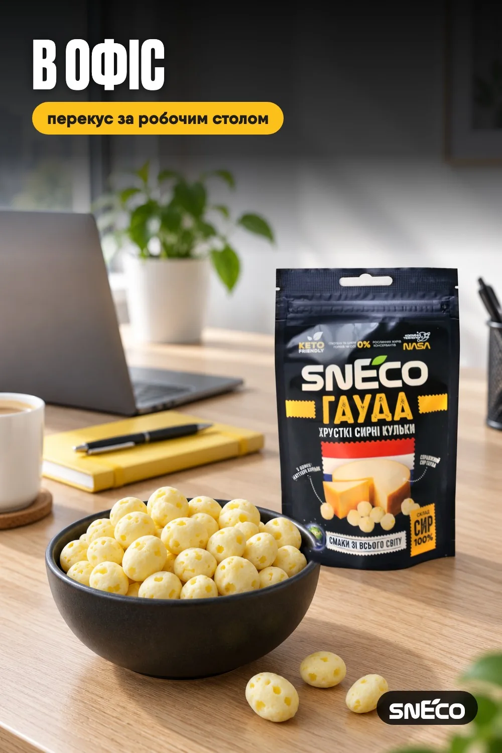 Сир сушений snEco "Гауда", 14г: в офіс