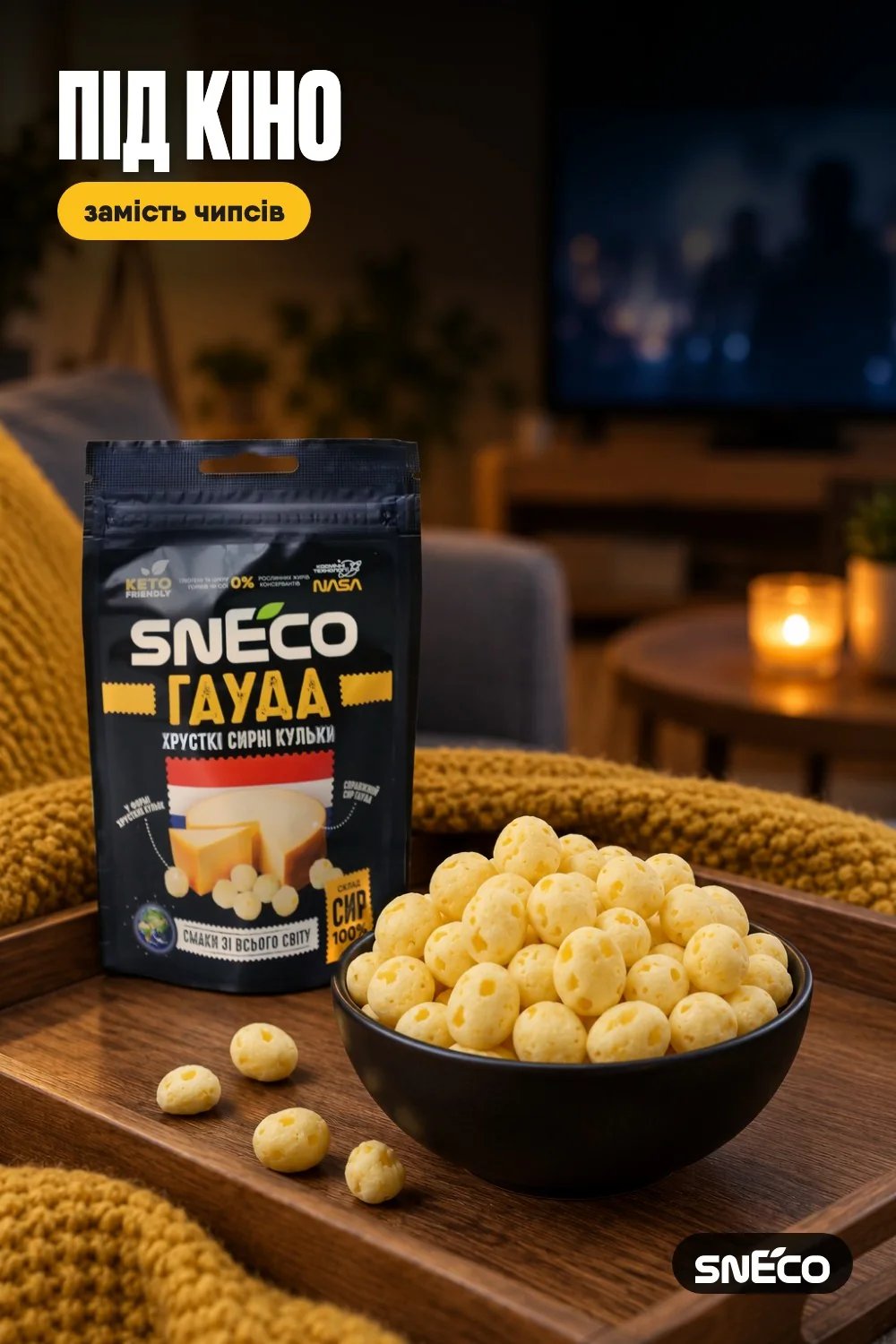 Сир сушений snEco "Гауда", 14г: під кіно