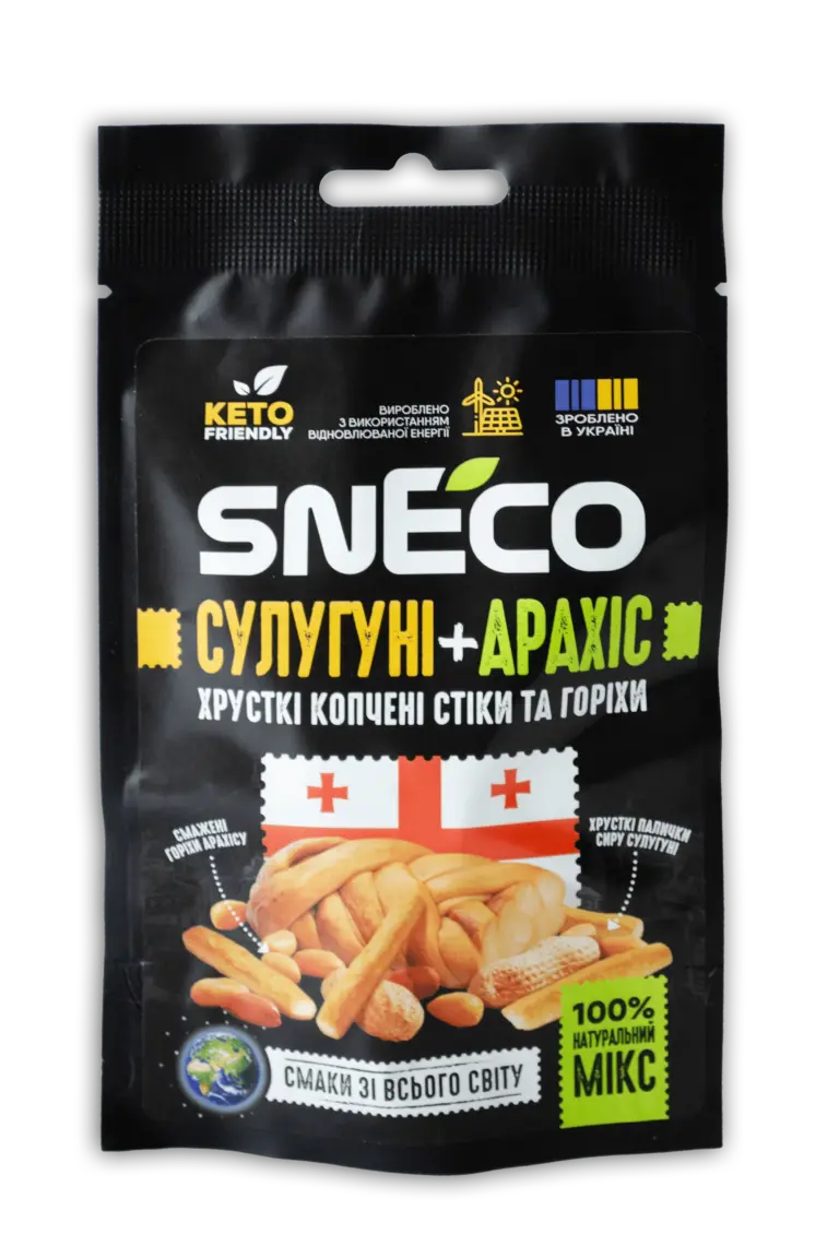 Сир сушений мікс snEco "Сулугуні+Арахіс", 20г