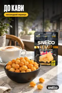 Сир сушений snEco "Чеддер", 28г 12 Сир сушений snEco "Чеддер", 28г: до кави