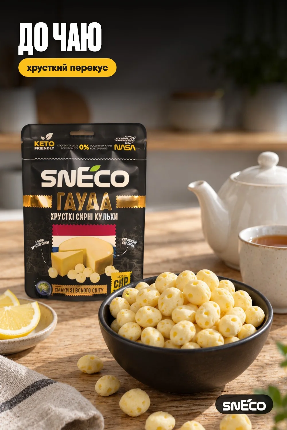 Сир сушений snEco "Гауда", 28г 13 Сир сушений snEco "Гауда", 28г: до чаю