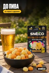 Сир сушений мікс snEco "Прімаджіо+Чеддер", 28г 15 Сир сушений мікс snEco "Прімаджіо+Чеддер", 28г: до пива