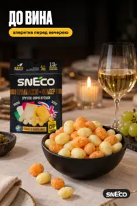 Сир сушений мікс snEco "Прімаджіо+Чеддер", 28г 16 Сир сушений мікс snEco "Прімаджіо+Чеддер", 28г: до вина