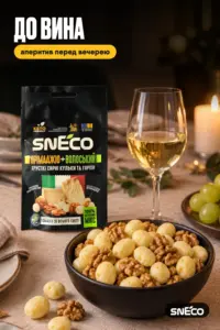 Сир сушений мікс snEco "Прімаджіо+Волоський", 20г 15 Сир сушений мікс snEco "Прімаджіо+Волоський", 20г: до вина