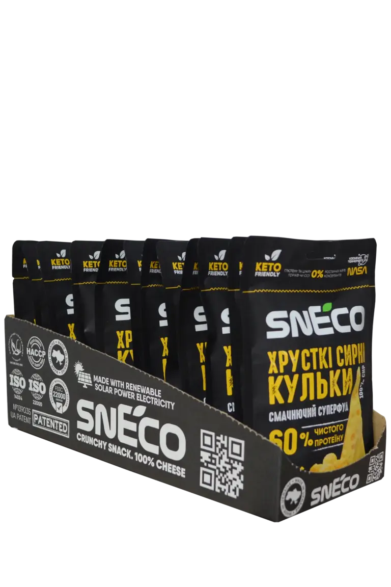 Сир сушений snEco "Суперфуд", 28г(15 упаковок)/Короб фірмовий ShowBox