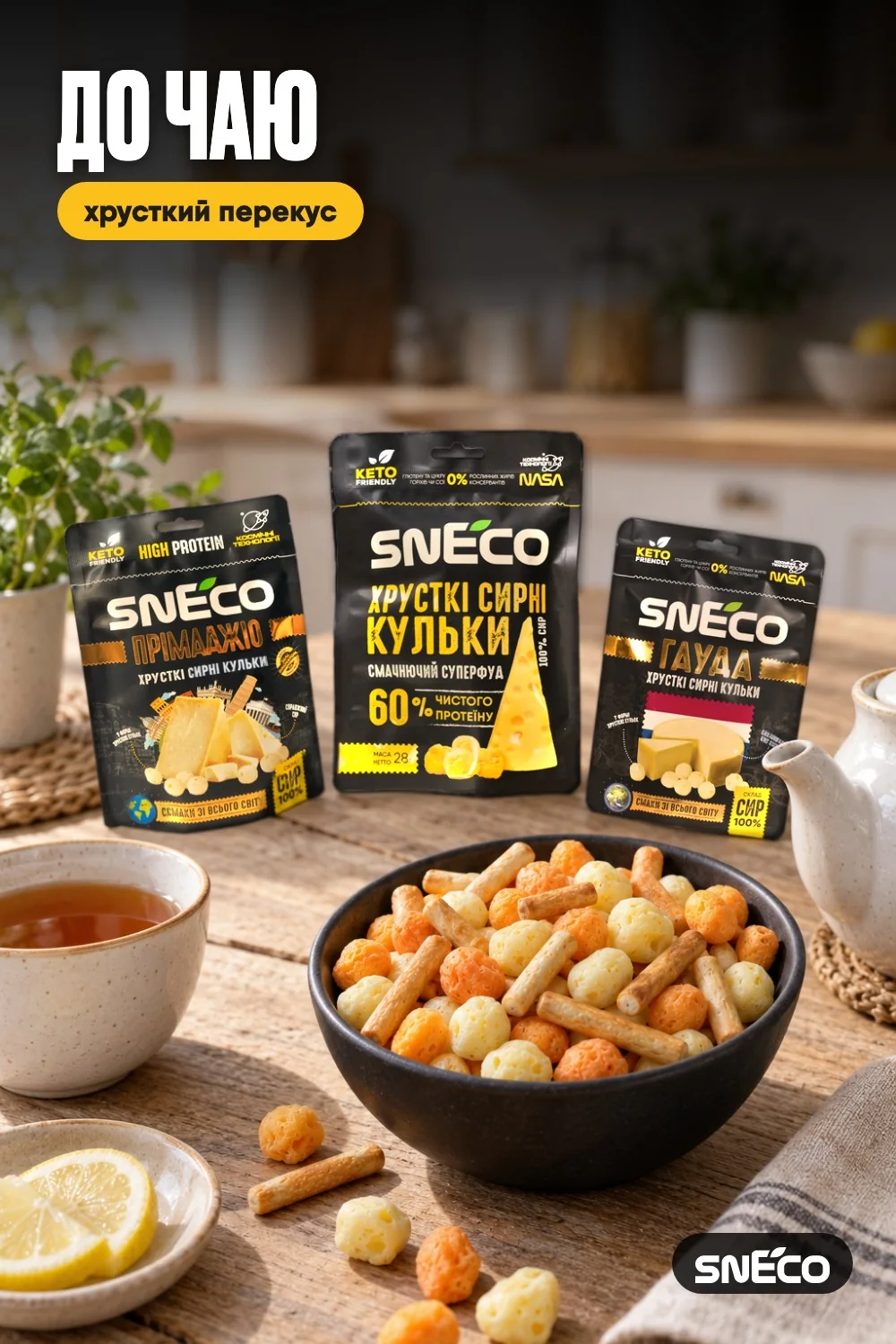 Набір "OPTIMAL" (6 упаковок) "Сир сушений snEco": до чаю
