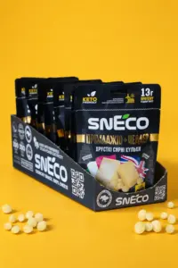 Сир сушений snEco «Мікс Прімаджіо+Чеддер», 28г (15 упаковок) / Короб фірмовий ShowBox 01 Сир сушений snEco «Мікс Прімаджіо+Чеддер», 28г (15 упаковок) / Короб фірмовий ShowBox: упаковка і продукт