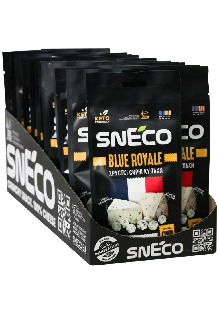 Сир сушений snEco "Blue Royale", 14г  (25 упаковок) / Короб фірмовий ShowBox