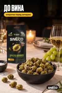 Оливка сушена snEco "Хрустка Зелена", 14г 13 Оливка сушена snEco "Хрустка Зелена", 14г: до вина