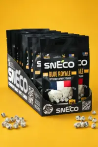 Сир сушений snEco "Blue Royale", 14г (25 упаковок) / Короб фірмовий ShowBox 01 Сир сушений snEco "Blue Royale", 14г (25 упаковок) / Короб фірмовий ShowBox: упаковка і продукт